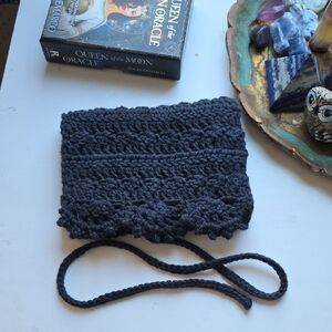 Black Tarot Or Oracle Deck Holder 3 Card Spread Hand Made Crochet